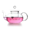 Heat-resistant glass teapot, stainless steel filtered flower tea brewing teapot, high-temperature resistant thickened black tea set for home use Item Picture